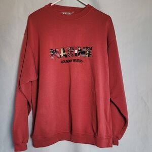 Vintage Bounded Waters Embroidered Marine Red Crewneck Sweatshirt Size See More